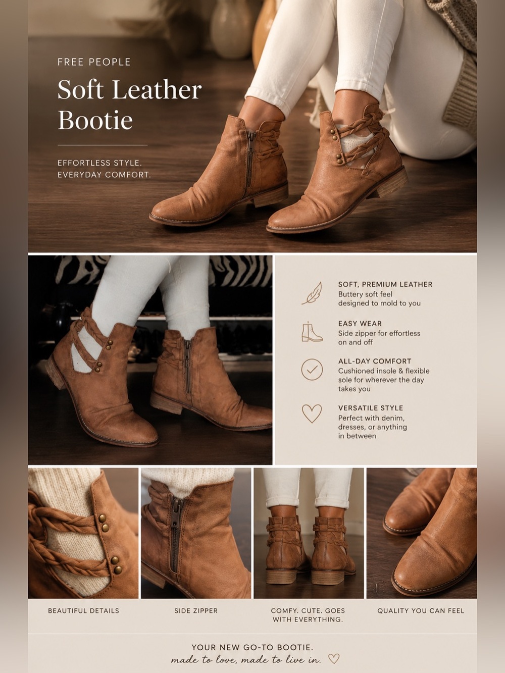 Free people soft leather bootie